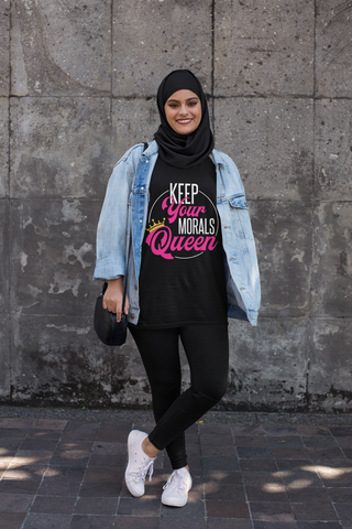"Keep Your Morals Queen"-Long Sleeve T-Shirt with "Queen" Sleeves