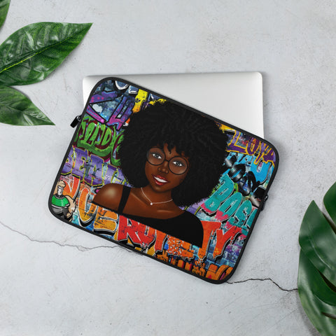 Afro Queen Graffiti Laptop Sleeve