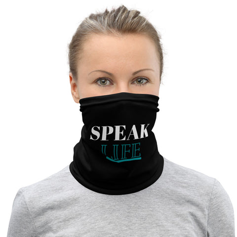 Black Speak Life Unisex Face Mask Neck Gaiter